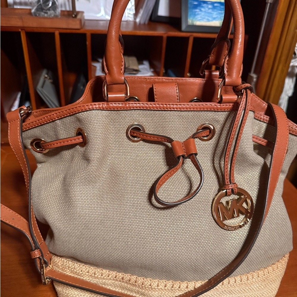 Michael Michael Kors Tan and Brown Shoulder Bag